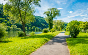 Waterfront promenade near Traben-Trarbach, middle Moselle Waterfront promenade near Traben-Trarbach, middle Moselle